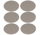 Lot De 6 Sets De Table Maoli Oval Effet Tissé - 45 X 35 Cm - Noir Et Blanc