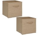 Lot De 2 Boites De Rangement Pliable En Jute - 31 X 31 - Marron