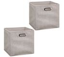 Lot De 2 Boites De Rangement Pliable - 31 X 31 - Beige Chiné