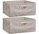 Lot De 2 Boites De Rangement 31 X Hauteur 15 Cm - Beige Chiné