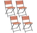 Lot De 4 Chaises Pliantes D'extérieur Elba - Rouge Terracotta