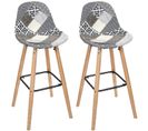 Lot De 2 Tabourets De Bar - Beige Et Gris