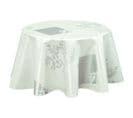 Nappe Ronde En Toile Cirée Provençale Vera - Diamètre 150 Cm - Blanc