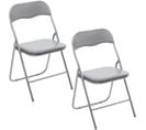 Lot De 2 Chaises Pliantes En Pvc - Gris