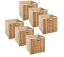 Lot De 6 Boîtes De Rangement Design En Bambou Et Tissu - Beige