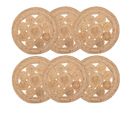 Lot De 6 Sets De Table En Jute Ajouré - Diamètre 38 Cm - Beige