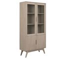 Vitrine En Mdf Et Verre 4 Portes Et 4 Étagères - Beige