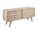 Buffet En Panneaux De Particules Avec 4 Tiroirs Et 1 Porte Coulissante - Beige