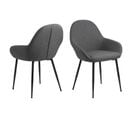 Lot De 2 Chaises De Salle à Manger Avec Accoudoirs - Noir Et Gris