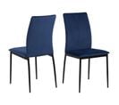 Lot De 4 Chaises De Salle à Manger En Tissu Et Métal - Bleu