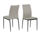 Lot De 4 Chaises De Salle à Manger En Similicuir - Gris Et Noir