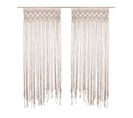 Lot De 2 Rideaux à Fil Détails Macramé Rituality - L. 90 X H. 200 Cm - Beige