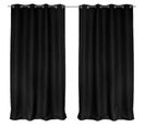 Lot De 2 Rideaux Occultants Ibiza à 8 Oeillets - Longueur 240 Cm X Largeur 140 Cm - Noir