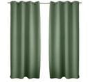 Lot De 2 Rideaux Occultants Basic à 8 Oeillets - Longueur 240 Cm X Largeur 140 Cm - Vert Argile