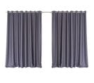 Lot De 2 Grands Rideaux Unis Occultants Avec Oeillets - 300 X 240 Cm - Gris Foncé