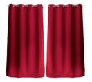 Lot De 2 Rideaux Unis Occultants Avec Oeillets - 140 X 240 Cm - Rouge