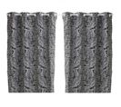 Lot De 2 Rideaux Folha Au Tissage Jacquard - 140 X 260 Cm - Noir Et Blanc