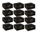 Lot De 12 Boites De Rangement En Tissu L.31 X H. 15 Cm - Noir