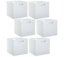 Lot De 6 Boîtes De Rangement Effet Bois En Mdf Mix N' Modul - L. 31 X L. 31 Cm - Blanc