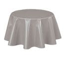 Nappe Ronde En Toile Cirée  Design Uni Joys - Diam. 150 Cm - Gris Perle