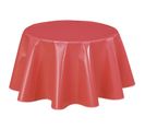 Nappe Ronde En Toile Cirée  Design Uni Joys - Diam. 150 Cm - Corail