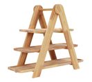 Plateau De Présentation Sur 3 Étages Pliables En Bois D'hévéa H.37,50 Cm - Beige