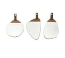 Lot De 3 Miroirs Avec Détail Effet Bois En Mdf - Marron