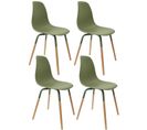 Lot De 4 Chaises Scandinave Phenix En Polypropylène Et Métal - Vert