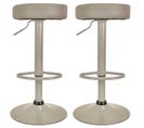 Lot De 2 Tabourets De Bar Mumford Hauteur Réglable En Similicuir - Gris