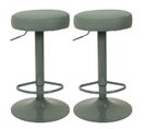 Lot De 2 Tabourets De Bar Mumford Hauteur Réglable En Similicuir - Vert