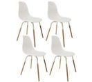 Lot De 4 Chaises Scandinave Phenix En Polypropylène Et Métal - Blanc