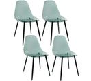 Lot De 4 Chaises Scandinave Transparentes Et Pieds En Métal - Vert