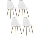 Lot De 4 Chaises Thao En Polycarbonate - Transparent Et Beige