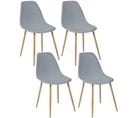 Lot De 4 Chaises Thao En Polypropylène Et Fer - Gris