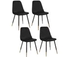 Lot De 4 Chaises Design Effet Velours Tyka - Noir