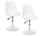 Lot De 2 Chaises Ajustables En Hauteur En Polypropylène Avec Coussin - Blanc