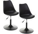 Lot De 2 Chaises Ajustable En Hauteur En Polypropylène Avec Coussin - Noir