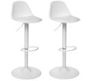 Lot De 2 Chaises De Bar Aiko En Polypropylène Ajustable - Blanc