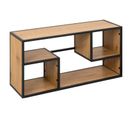 Etagère Murale 3 Niches En Mdf Et Métal - L.95cm X P.35cm X H.45cm - Beige Et Noir