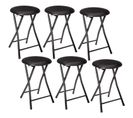 Lot De 6 Tabourets Pliants En Pvc - Noir