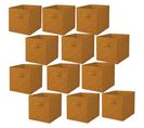 Lot De 12 Cubes De Rangement Pliables En Polypropylène Avec Poignée - 30x30x30cm - Jaune Ambre