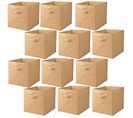 Lot De 12 Cubes De Rangement Pliables En Tissus Avec Poignée - 30x30x30cm - Rose Pêche