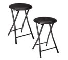 Lot De 2 Tabourets Pliants En Pvc - Noir