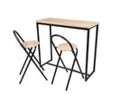 Table Murale Et Ses 2 Tabourets Dock En Mdf Et Métal - H.90 Cm X L.100 Cm - Beige Et Noir