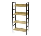 Etagère Droite 4 Niveaux Colorado H.126 En Métal Et Mdf - Beige Et Noir