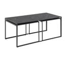 Table Basse Extensible En 3 Pièces En Mélamine Et Métal - L.120 à 232 Cm - Noir