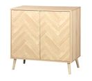 Buffet 2 Portes Shelby En Bois Avec Système D'ouverture Push Pull - Beige