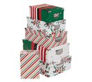 Lot De 6 Boîtes Pour Cadeaux De Noël Lutins - Multicolore
