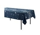 Nappe Rectangulaire Antitache Et Infroissable Imprimé Flocons - L. 150 X L. 300 Cm - Bleu Et Argent