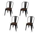 Lot De 4 Chaises Vintage Liv H84 Cm - Noir